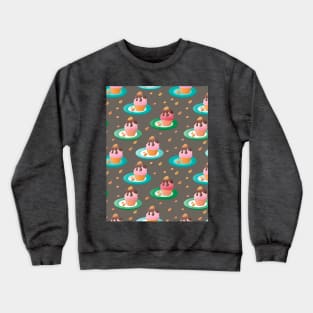 delicious cupcakes with chocolate cream and almond Crewneck Sweatshirt